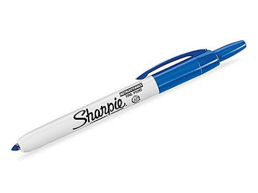 Sharpie Marker pen retractable blue