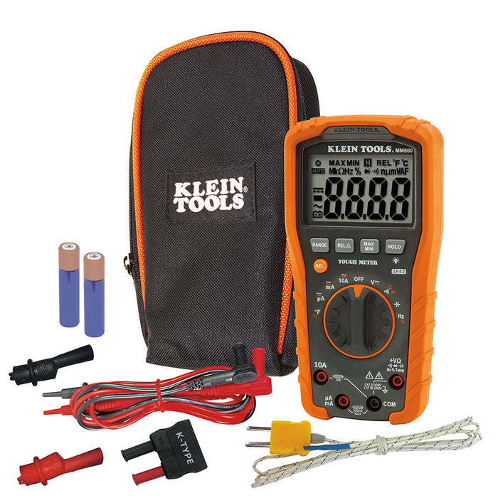 Klein 1000V ACDC TOUGH Multimeter w/TEMP IP42 2mt CATI