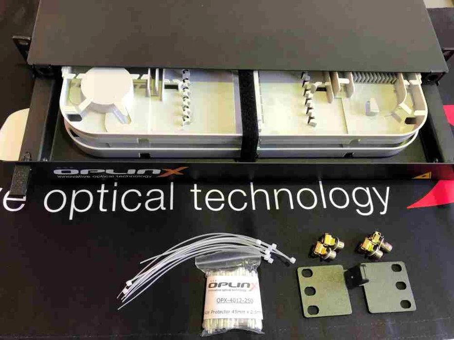 Oplinx OPX 1RU FOBOT 24F Fibre Tray LCD 2 x 12F Splice Module SM (G657A2) LC24F