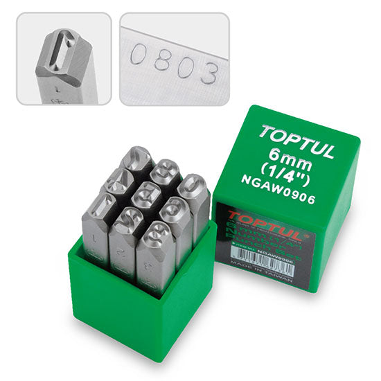 Number Punch Set 9pcs 6mm