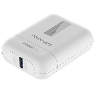 10000mAh Ultra-Small Power Bank with 20W PD Support. Supports QC 3.0, 1x 18W Super Fast Charging Input Port, 1x USB-C (PD20W) Output Port, 1x USB-A Out. White Colour