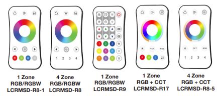 Task Remote-RGB/RGBW-2.4Ghz-1Zone-IP20 Slimline Series