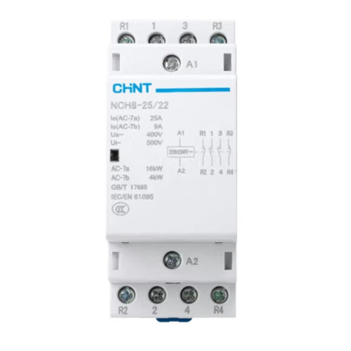 Chint Din Mount 25 amp Contactor 240V 2NO / 2NC contacts