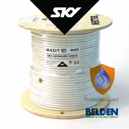 Belden Coax RG6 75ohm White Sky TV Half Roll