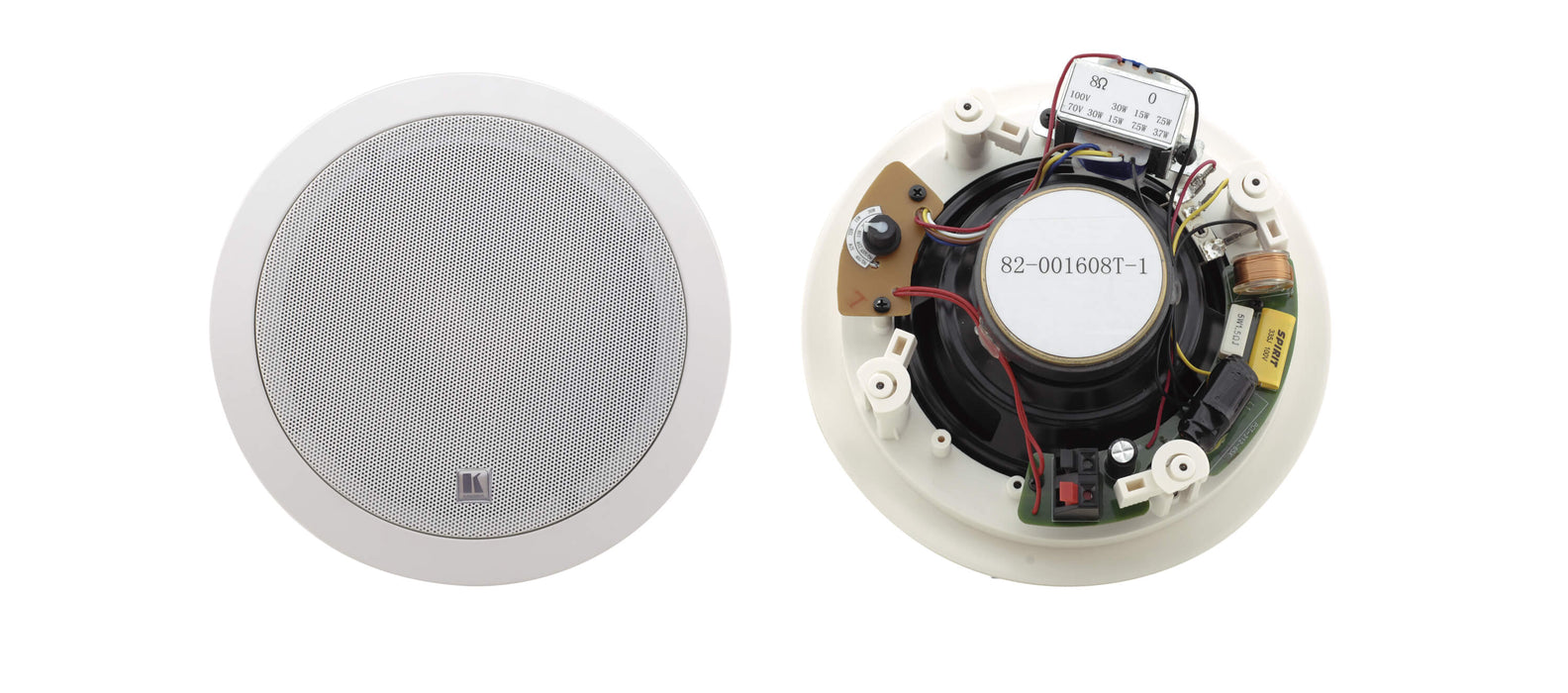 Kramer Two-Way Open-Back Round Ceiling Speakers - PAIR, WHITE