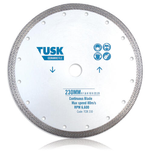 Tusk Continuous Tile Blades - 105 x 1.2/0.8 x 10 x 22.23 (22.23/2