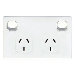 Tradesave Double 10A Horizontal Power Point Removable Cover