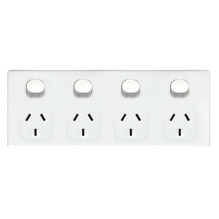 Powerpoint Plug Protection Cover Tradesave 4 Gang 10A Horizontal Power Point Removable Cover — Scott ...