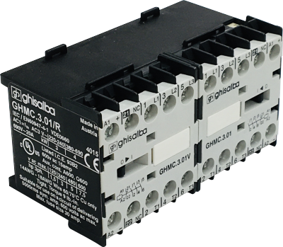 GHISALBA REVERSING MINI CONTACTORS 9A 4kW 3 POLE 1NC AUX EA