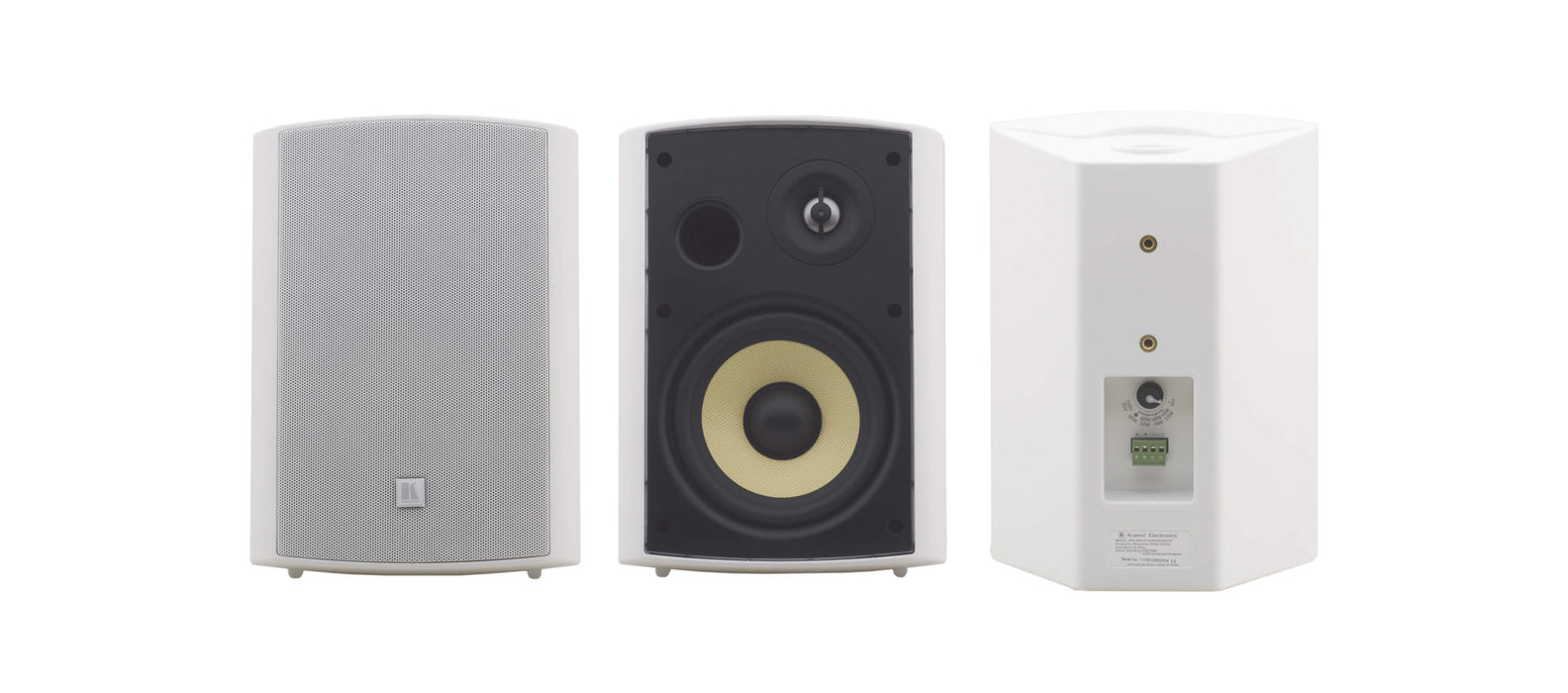 Kramer 6.5-Inch, 2-Way On-Wall Speakers - PAIR, WHITE