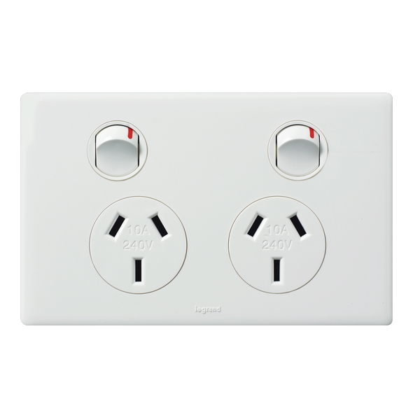 Standard 3-Pin Flat Legrand DOMESTIC POWER OUTLETS ED777WE 10A 2-Sockets 